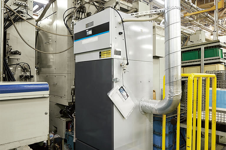 ドライ切削時の粉塵捕集