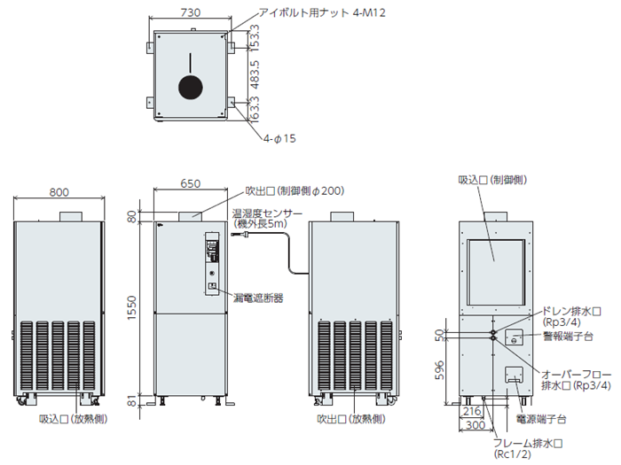 PAU-AZ2000SE-DR 外形寸法図