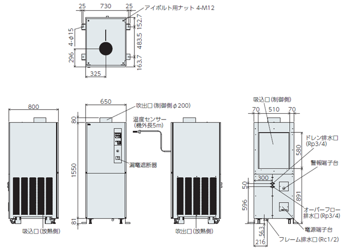 PAU-AZ7000SE 外形寸法図