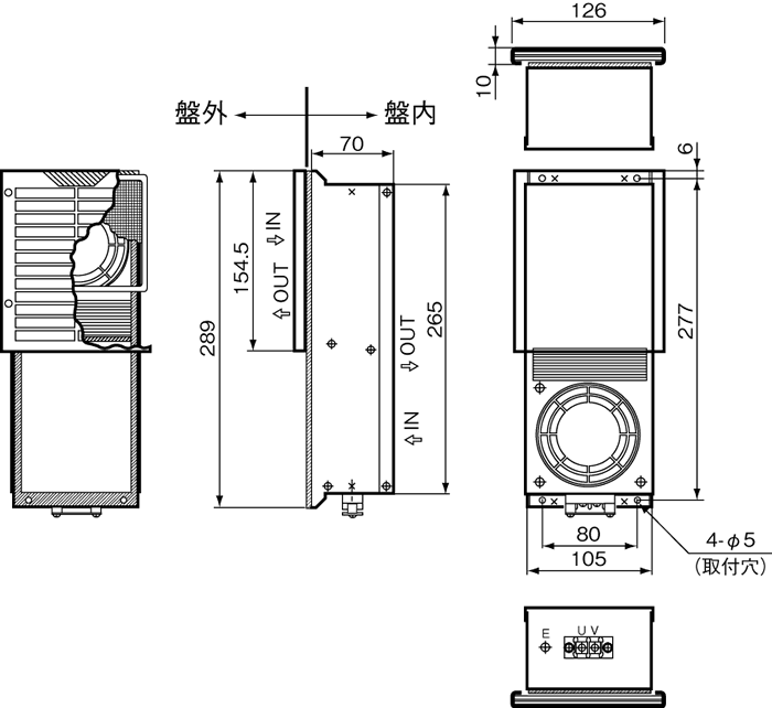 ENH-105L(R)-100 外形寸法図