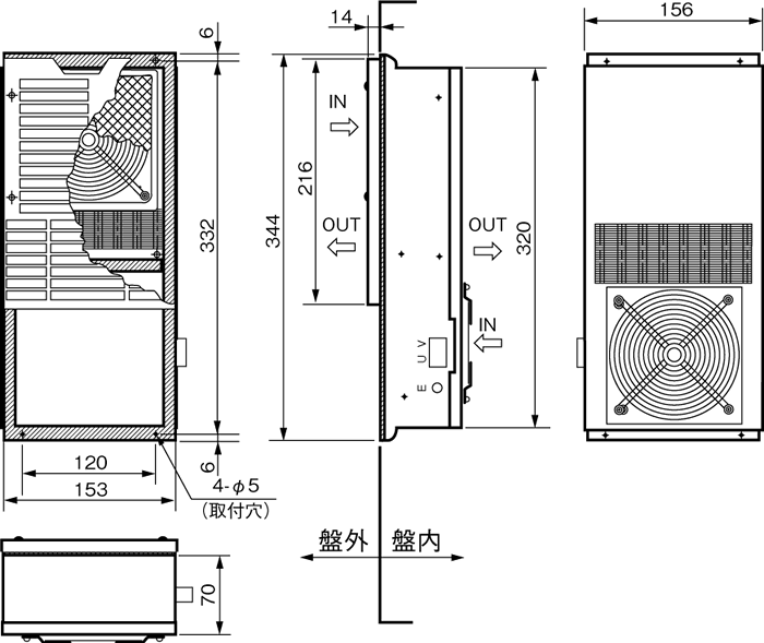 ENH-110L(R)-100 外形寸法図