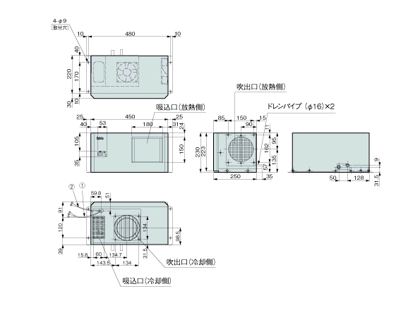 ENC-G510EX 外形寸法図