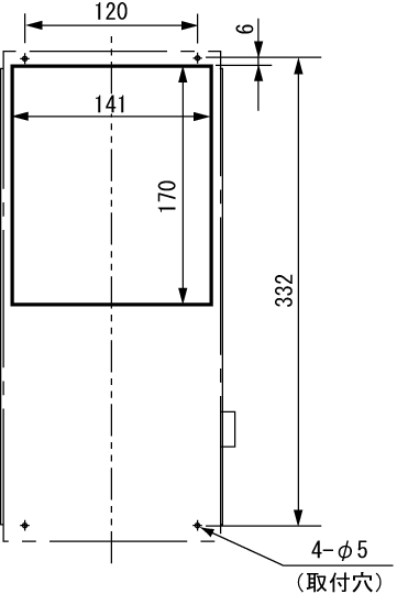 ENH-110L(R)-200 取付加工図（標準パネルカット）