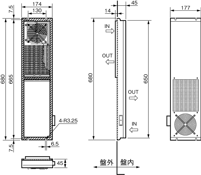 ENH-115S(R)-100 外形寸法図