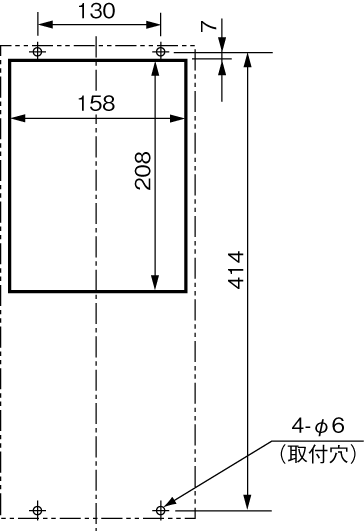 ENH-115L(R)-100 取付加工図（標準パネルカット）