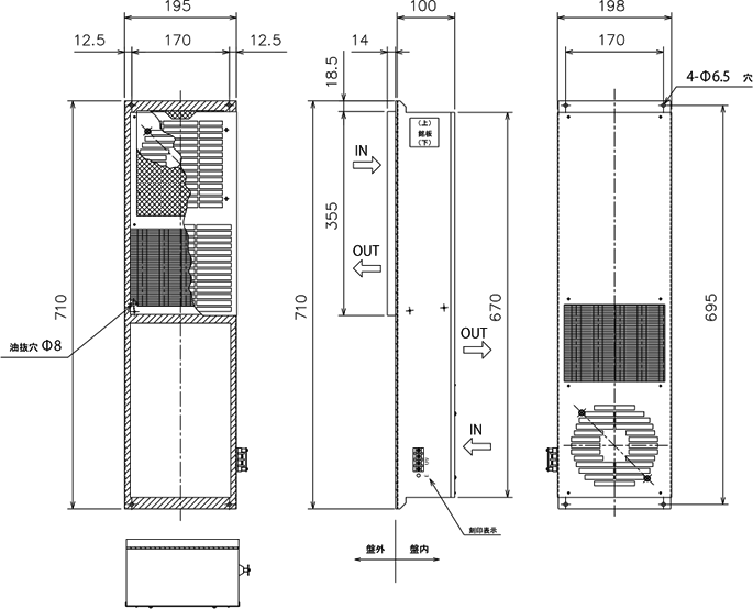 ENH-130L(R)-100 外形寸法図