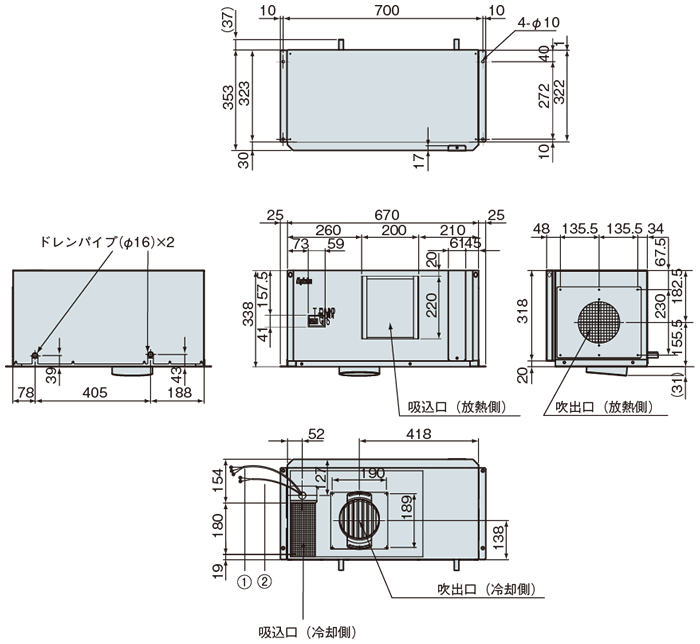 ENC-G820EXE 外形寸法図