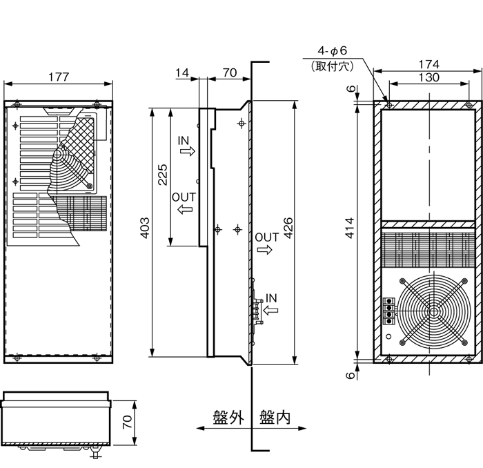 ENH-115L(R)-O-100 外形寸法図