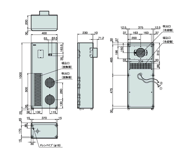 ENC-G1651L 外形寸法図