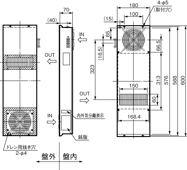 ENH-P110L-200CE-N 外形寸法図