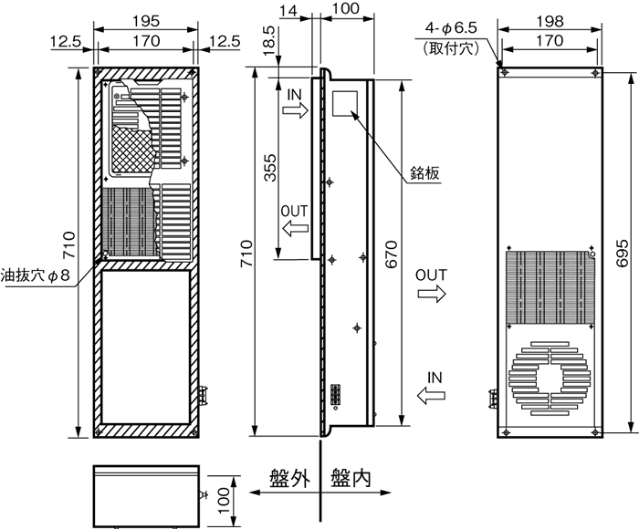 ENH-130L(R)-220 外形寸法図