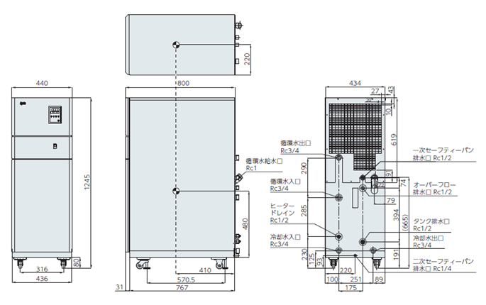 PCU-W6630R 外形図