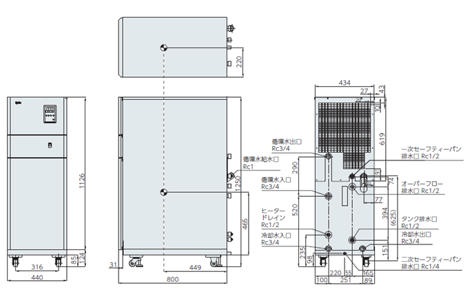 PCU-W9130R 外形図