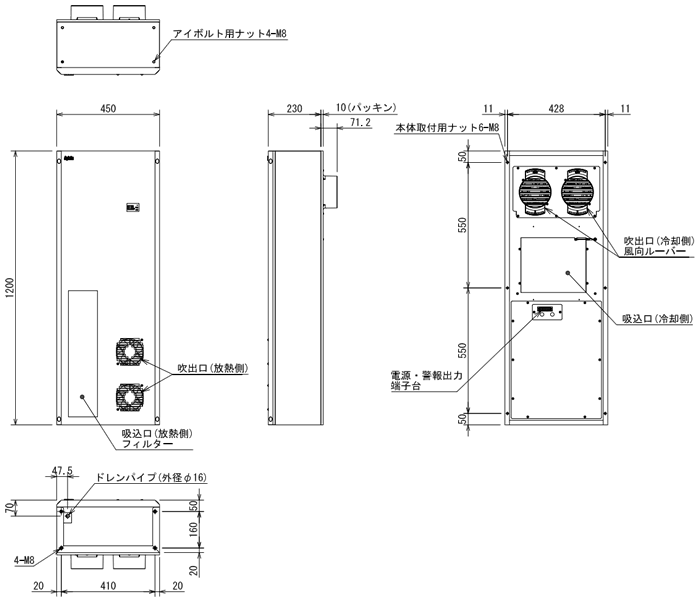 ENC-GR2500L-eco 外形寸法図