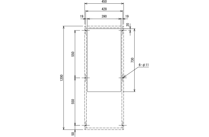 ENC-GR2500L-eco 取付加工図