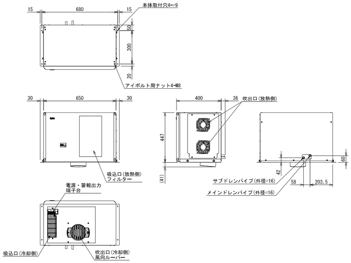 ENC-GR2000EX-eco 外形寸法図