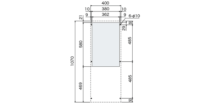 ENC-GR1000L-SUS 取付寸法図