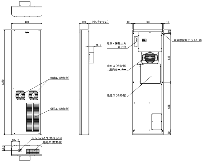ENC-GR1500L-SUS 外形寸法図