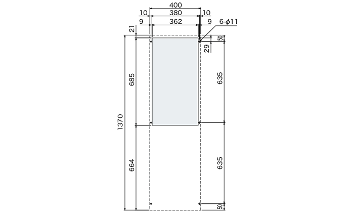 ENC-GR1500L-SUS 取付寸法図