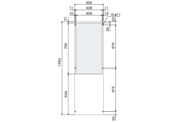 ENC-GR2500L-SUS 取付寸法図