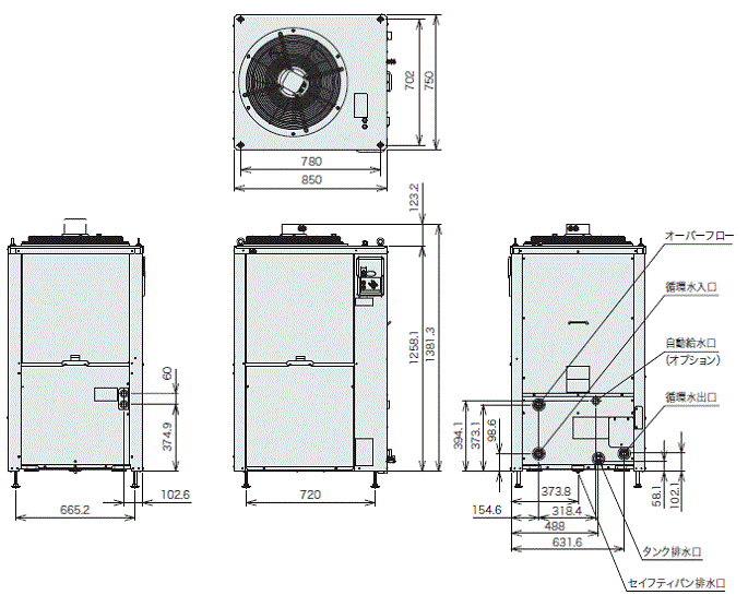 PCU-SL10000 外形寸法図