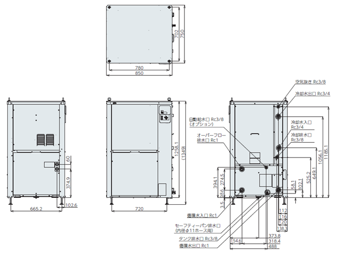 PCU-SL15000W 外形図