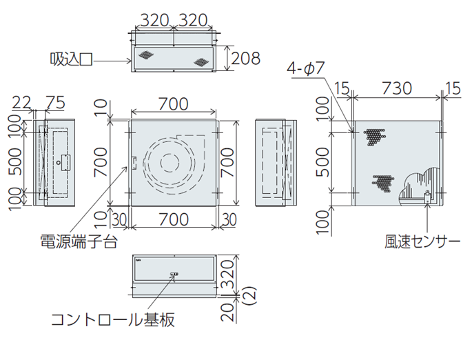 PAU-A14FFU-ULPA 外形図