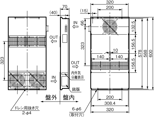 ENH-P120L-200CE-N 外形寸法図