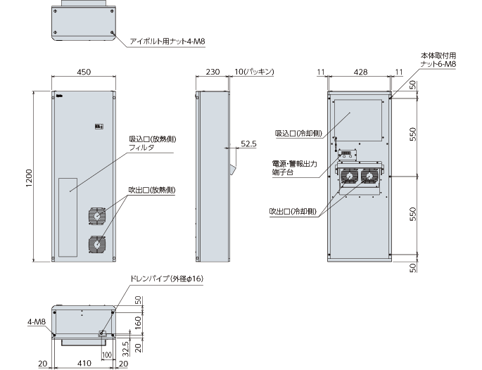 ENC-GR2500LDF-eco 外形寸法図