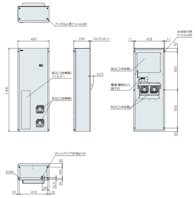 ENC-GR2500LDF-eco 外形寸法図