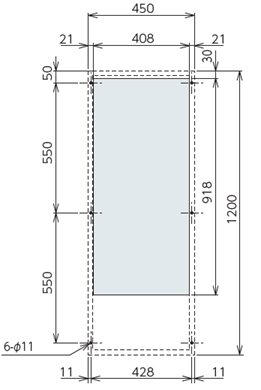 ENC-GR2500LDF-eco 取付加工図
