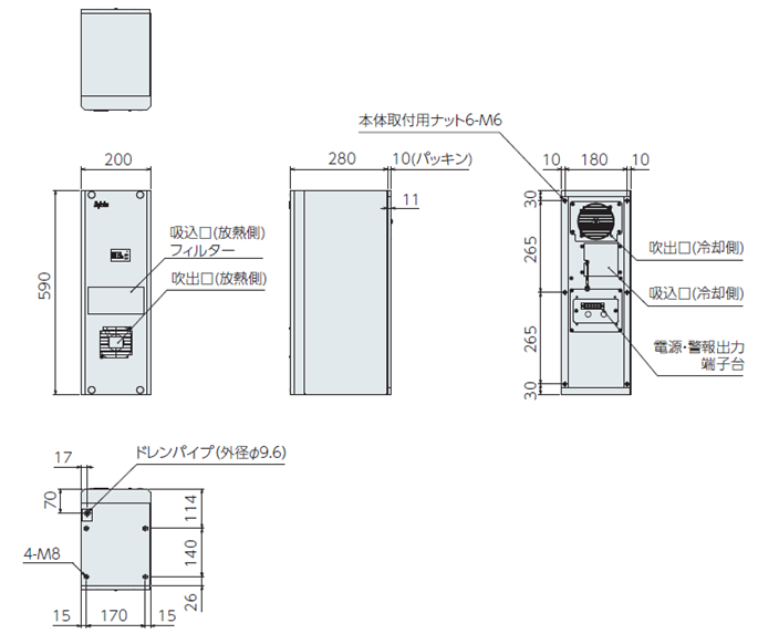 ENC-GR300LE-eco 外形寸法図