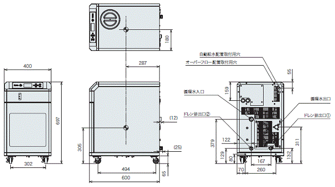 PCU-NE2500 外形寸法図