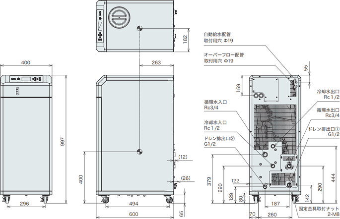 PCU-NE6000W 外形図