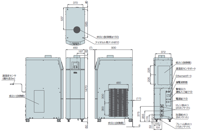 PAU-GR3000SE-HC 外形寸法図