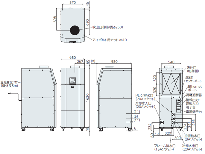 PAU-GRW9000SE-HC 外形寸法図