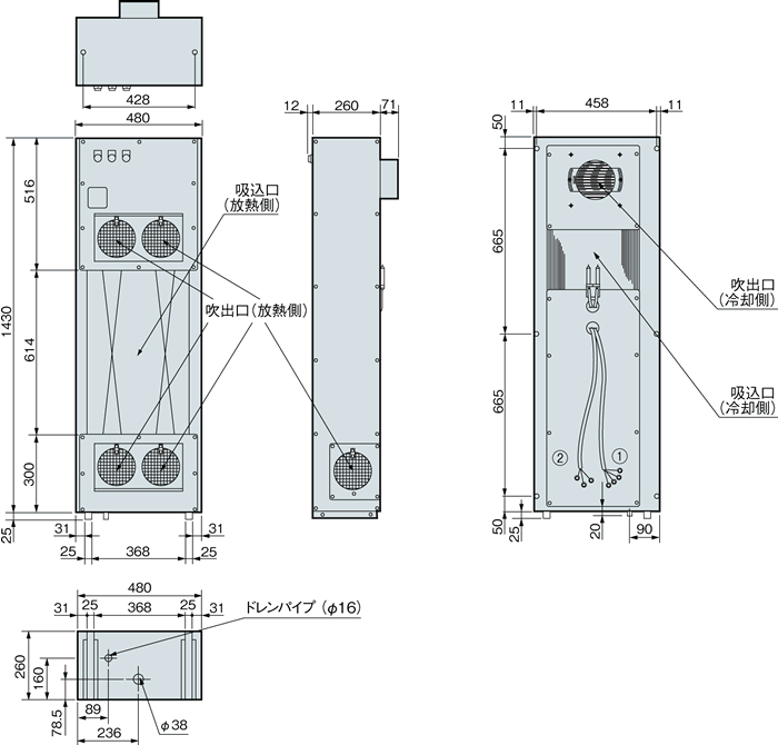 ENC-2800HL 外形寸法図