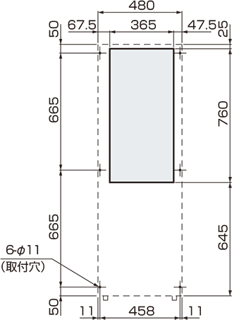 ENC-2800HL 取付加工図