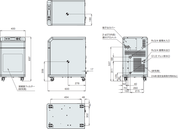 PCU-F3000 外形図