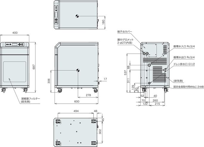 PCU-F3000 外形図